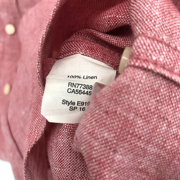 J Crew Factory Linen Shirt Mens XL Slim Fit 100% Linen Long Sleeve Button Down - Picture 6 of 6